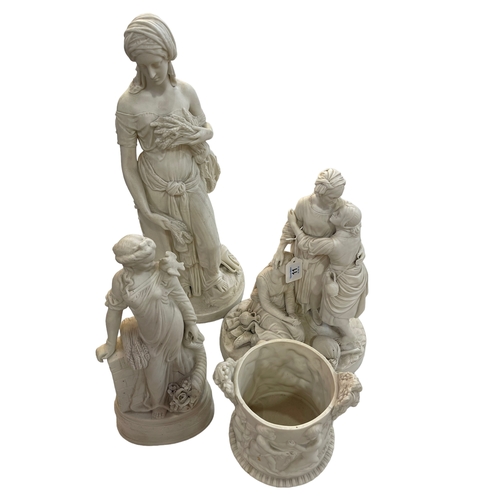11 - Four pieces of Victorian Parian including Naomi and Her Daughters in Law.