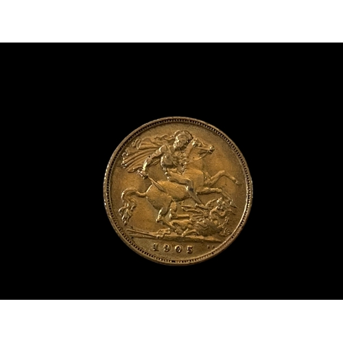 174 - Gold half sovereign, 1905.