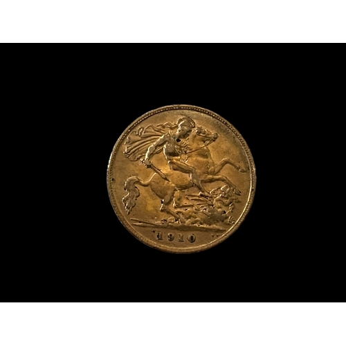 175 - Gold half sovereign, 1910.