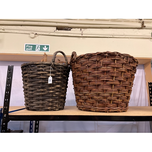 84 - Two wicker log baskets.