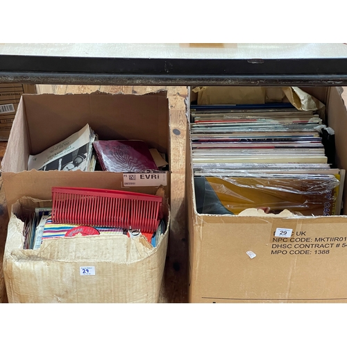 29 - Three boxes of LP and single records.