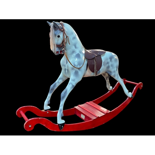 347 - Haddon Rockers dapple grey rocking horse, 99cm by 152cm.