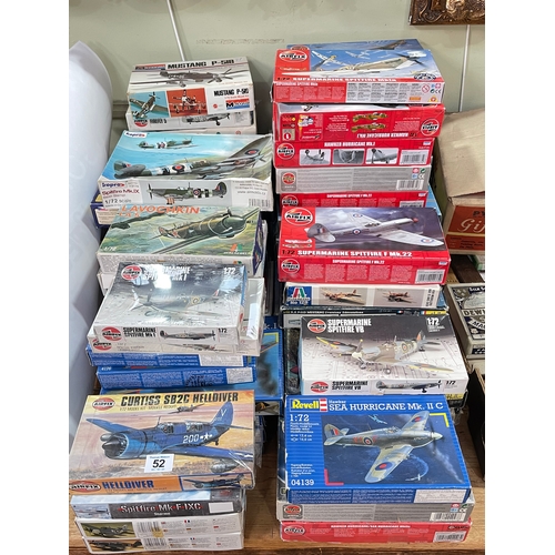 52 - Collection of Airfix, Revell and other model aircraft kits.