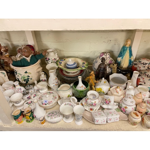 76 - Collection of various china including Ringtons, assorted ginger jars, figurines, glass trinket set, ... 