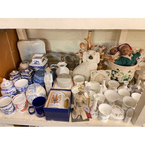 76 - Collection of various china including Ringtons, assorted ginger jars, figurines, glass trinket set, ... 