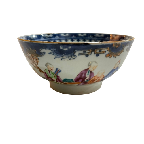 152 - Chinese porcelain bowl decorated with figures in landscape, 17cm diameter.