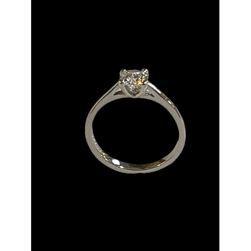 179 - Platinum set 0.50 carats lab diamond solitaire ring, size K, colour E, clarity VVS2.