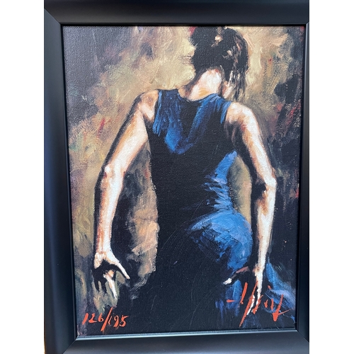 273 - Fabian Perez, Flamenco I and Flamenco II, limited edition hand embellished giclee canvases, 30cm by ... 