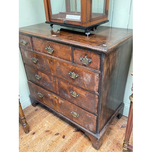 386 - Late 18th/early 19th Century mahogany crossbanded chest of three short above three long graduated dr... 