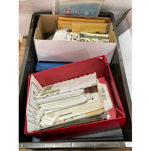 50 - Assorted stamps and albums, postcards, etc.