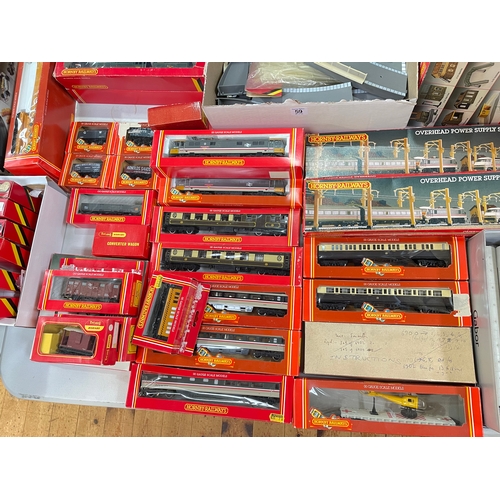 59 - Large collection of Hornby model railway including Steam and Electric Locos, carriages and rolling s... 