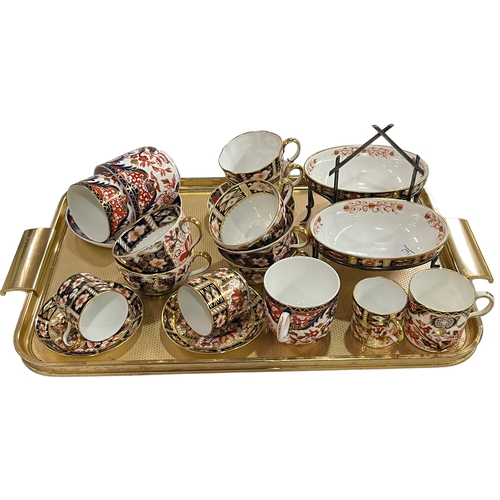 7 - Tray lot with Royal Crown Derby Imari tea and coffee wares, etc.