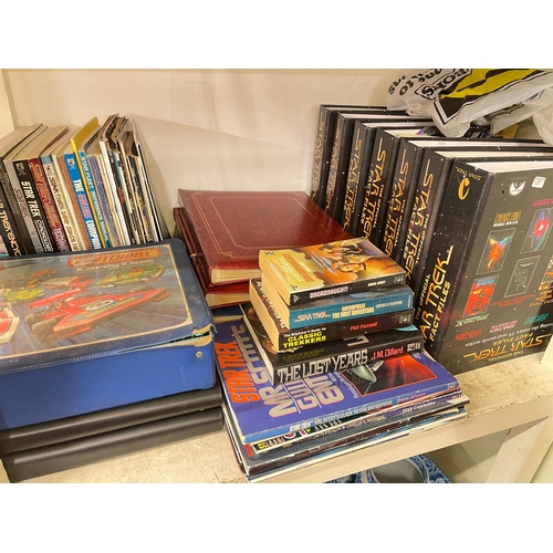 113 - Collection of Star Trek memorabilia including model sculptures, cased Ambassador Sarek, books, magaz... 