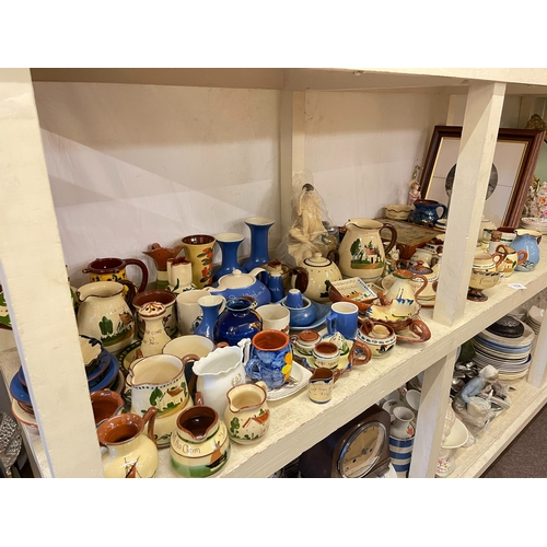 114 - Various Torquay wares, porcelain tile tray, figurines, Superior Dissected Maps, vintage jigsaw, etc.