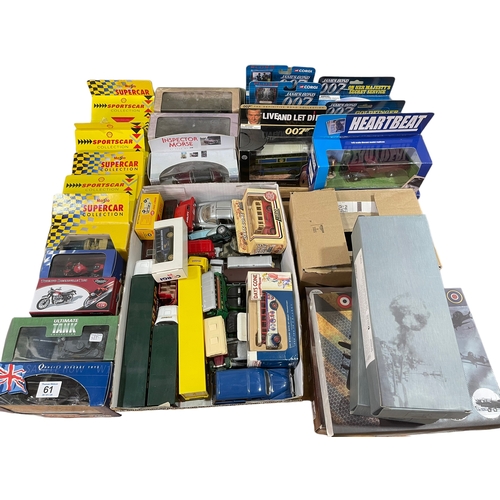 61 - Collection of model vehicles including James Bond and Heartbeat, model aircraft, etc.