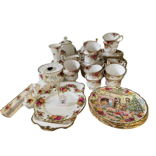 74 - Collection of Royal Albert Old Country Roses, approximately 50 pieces.