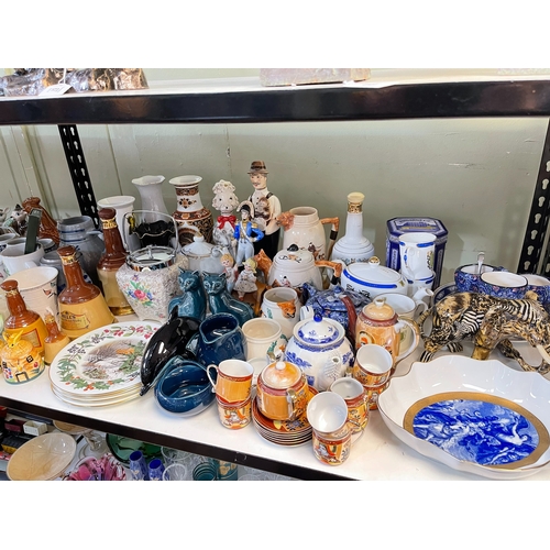 75 - Collection of decorative porcelain, figurines, part tea sets, cased cutlery, Ringtons, etc.