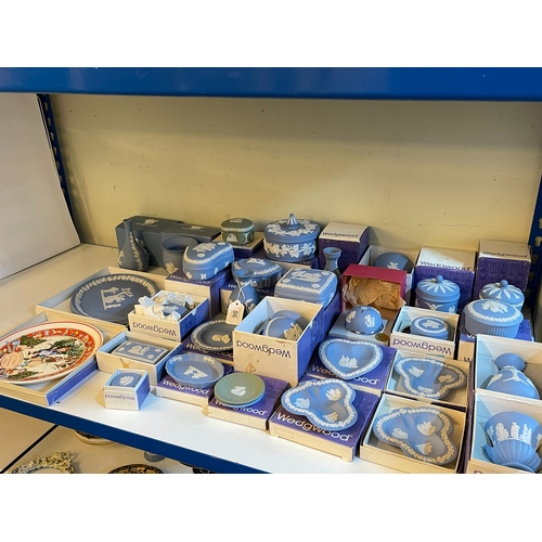 86 - Collection of Wedgwood Blue Jasperware.