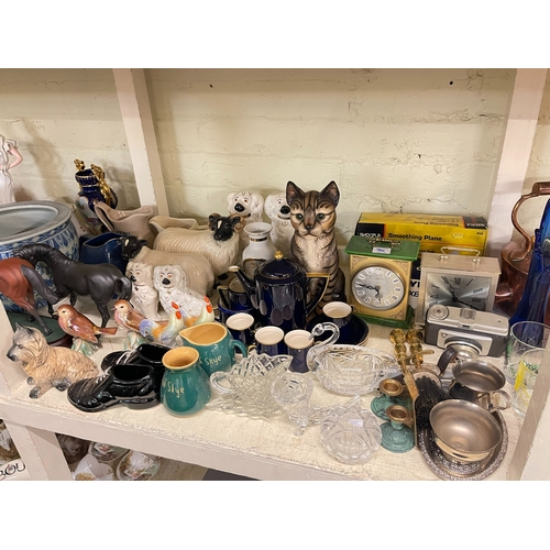 94 - Collection of decorative porcelain including Royal Doulton Red Rum, Beswick, Staffordshire dogs, man... 