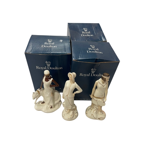 14 - Three Royal Doulton figures, Charlotte, Sophie and Emily, with boxes.