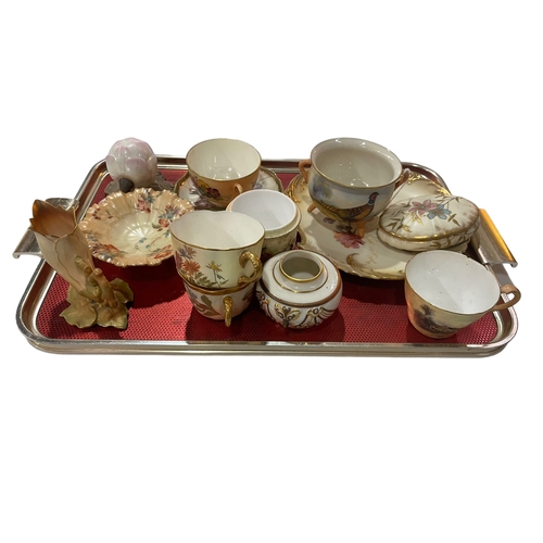 2 - Tray lot of Royal Worcester and Locke Blush ware and posy holders (12).