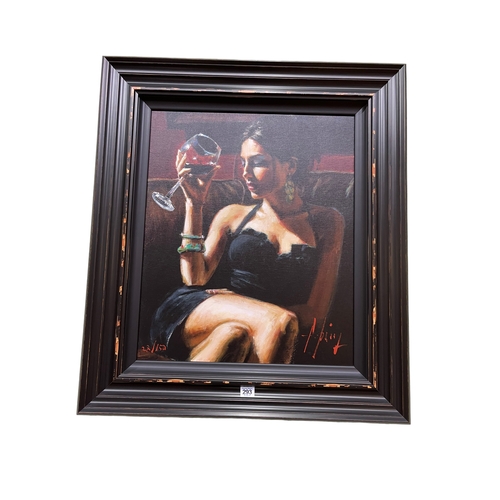 293 - Fabian Perez, Tess IV, hand embellished giclee canvas, signed and numbered 28/150, 60cm by 49cm, wit... 