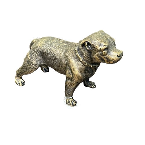 65 - Bronzed cast metal Bull Terrier.