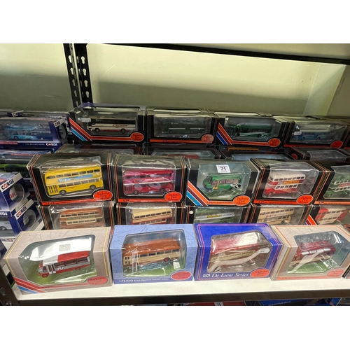 71 - Sixty three boxed mostly Gilbow exclusive first edition Omnibus 1:76 Diecast Models.