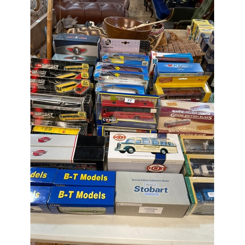 77 - Collection of boxed Diecast and other Omnibus models including Corgi, Dickie, Teamsters and others, ... 