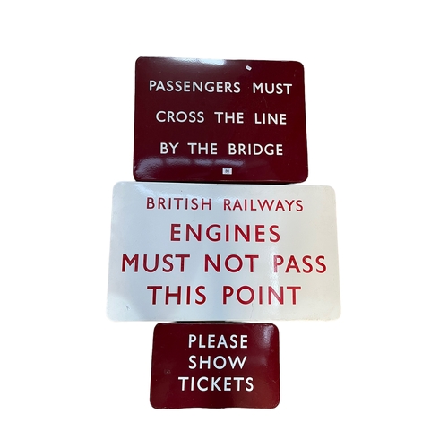 80 - Three enamel railway signs.