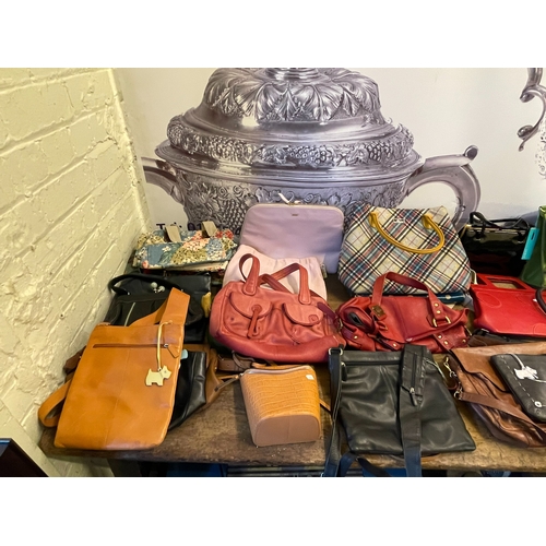 95 - Large collection of ladies designer handbags including Radley.