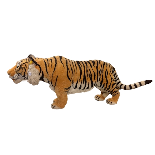 99 - Steiff Bengal Tiger, approximately 215cm by 75cm by 34cm.