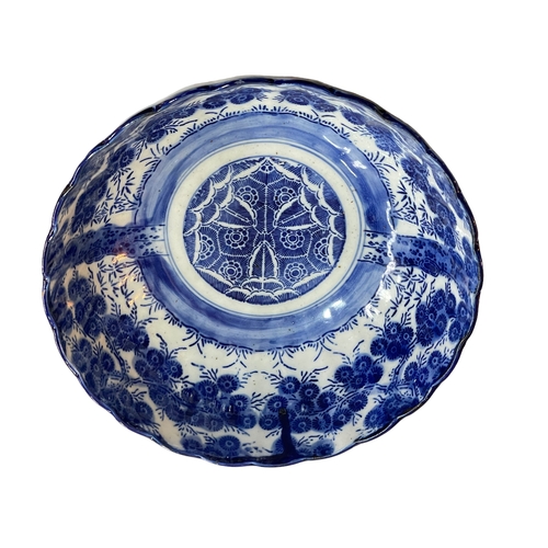 157 - Large blue and white Oriental bowl.