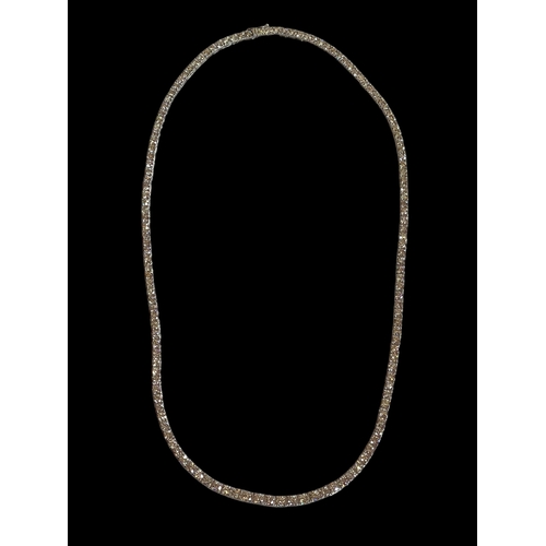 176 - Excellent quality 18 carat white gold and diamond tennis style necklace, 46cm in length, diamond con... 