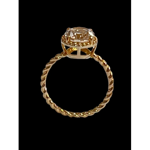 204 - Danburite 9 carat gold ring, size S.