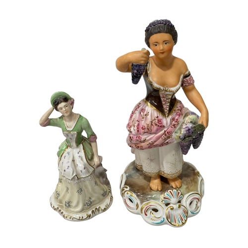 240 - Royal Crown Derby Autumn figure, 24cm, and smaller Royal Crown Derby china Vanity figure (2).