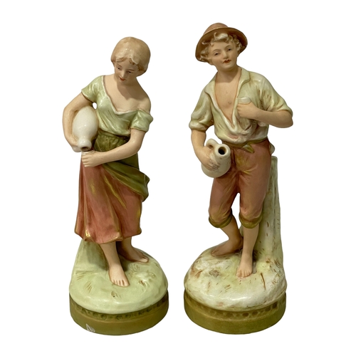 244 - Pair Royal Dux figures, 21.5cm.