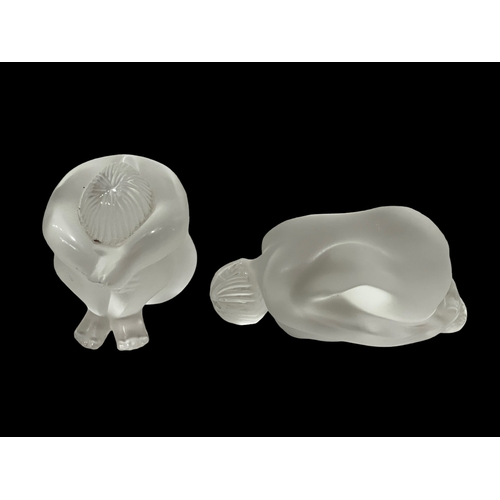 245 - Two small Lalique Nu Nahbi and Nu Reve Resting.