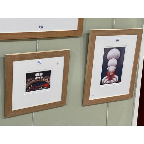 280 - Doug Hyde, two framed prints, largest 49.5cm by 41cm. *ARR (Artists Resale Royalty Charge) may apply... 