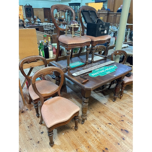 329 - Set of six Victorian J Reillys patent mahogany balloon back dining chairs together with a Victorian ... 