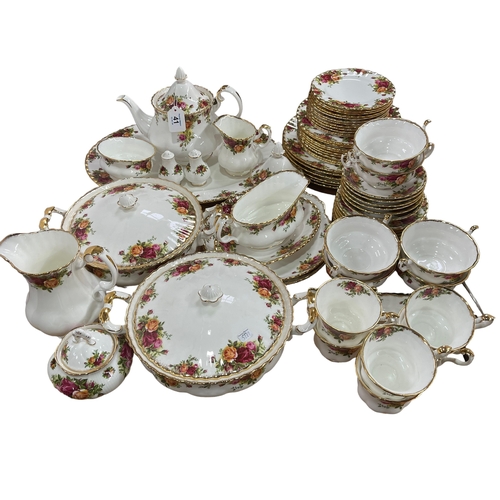 41 - Collection of Royal Albert Old Country Roses, approximately 65 pieces.