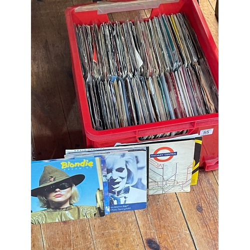 55 - Box of single records including Pop.