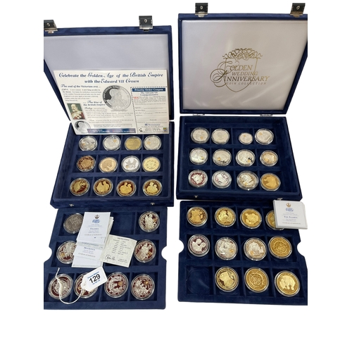 129 - Predominantly Royal Mint Golden Wedding Anniversary silver proof coins and others, comprising approx... 