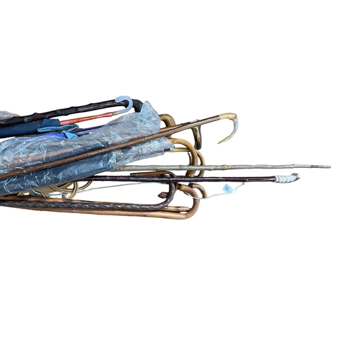 134 - Collection of walking sticks including horn, etc.