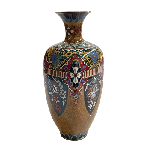 157 - Cloisonné vase, 30cm.