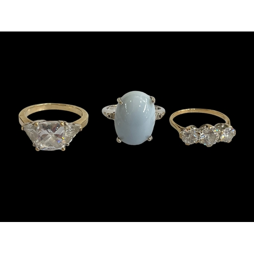 180 - Three 9 carat gold gem stone rings.