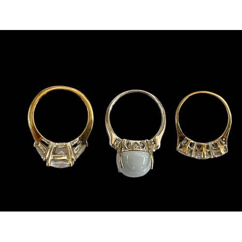 180 - Three 9 carat gold gem stone rings.