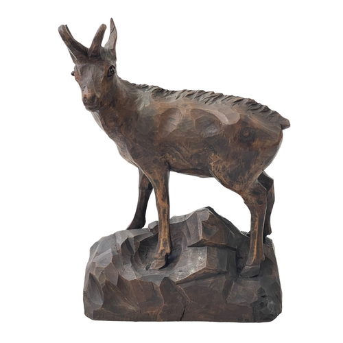 170 - Black Forest carved mountain goat.