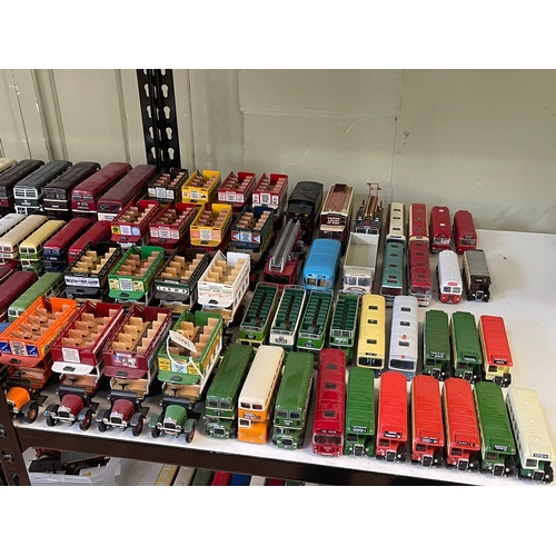 57 - Large collection of Corgi buses including single and double deckers, open top, Routemasters, etc.