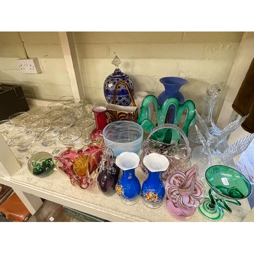 69 - Collection of glass including Murano, Babycham glasses, etc.